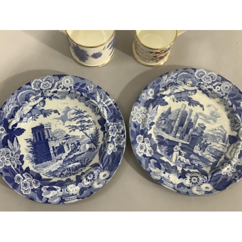 13 - Two 19th century Don Pottery blue and white plates transfer decorated with classical figures amongst... 