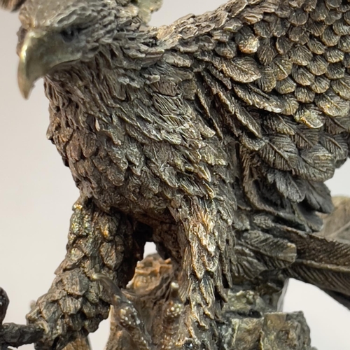 31 - A filled white metal (tests as silver) model of a Bald Eagle by Country Artists, 'Monarch of the Ski... 