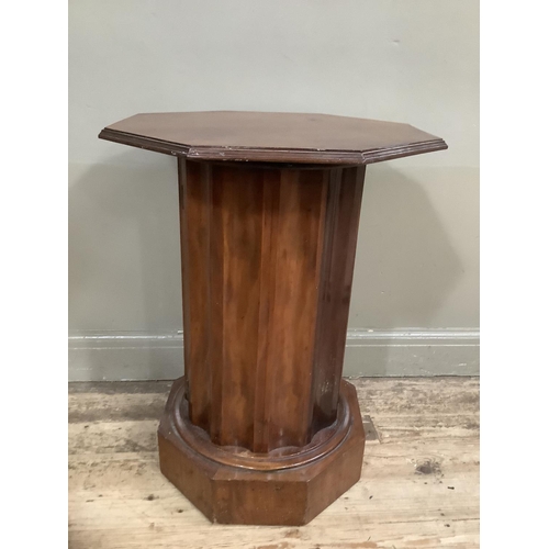 237 - A Victorian mahogany column pot cupboard with later top, 77cm high