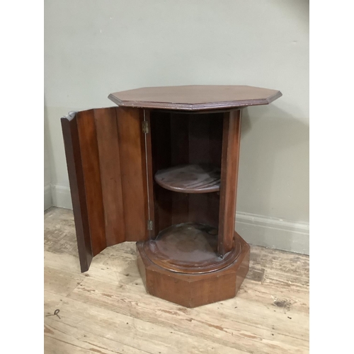 237 - A Victorian mahogany column pot cupboard with later top, 77cm high