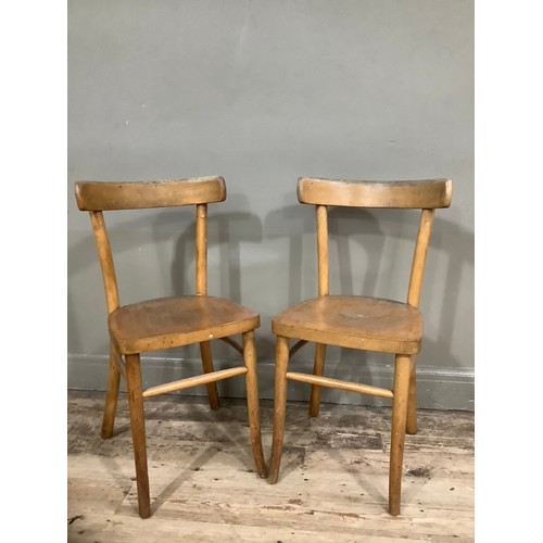 70 - A pair of vintage beech polished bentwood chairs