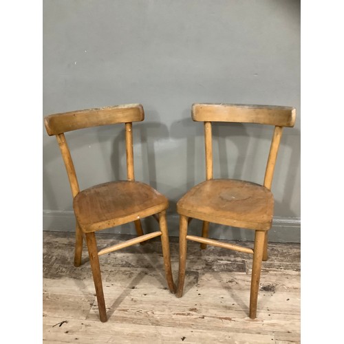 70 - A pair of vintage beech polished bentwood chairs