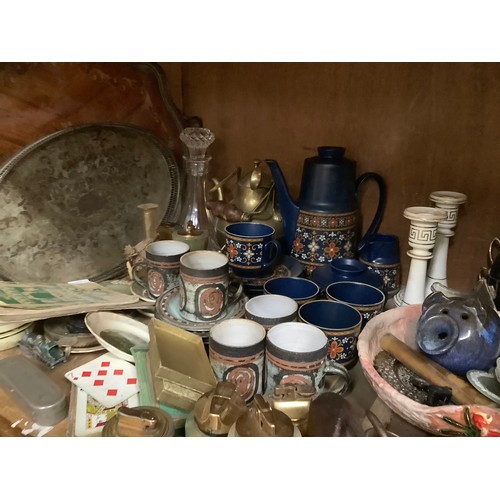 45 - West German coffee set comprising four cups and saucers, coffee pot etc stoneware coffee service, Pa... 