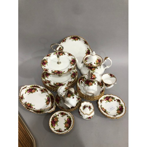 24B - A quantity of Royal Albert Old Country Roses pattern tea ware comprising, five teacups, saucers, cak... 