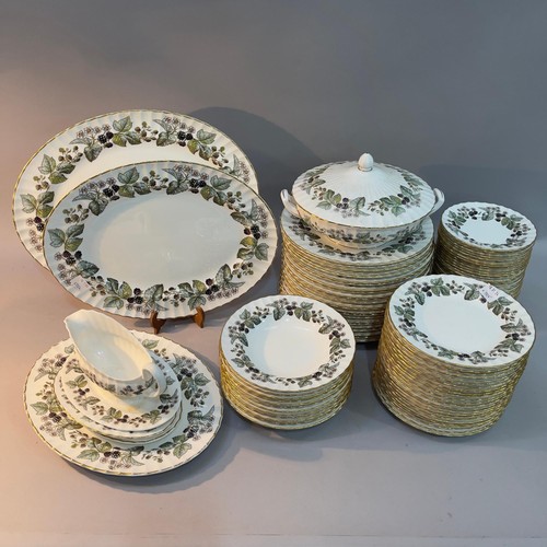 47 - A Royal Worcester Lavinia dinner service, comprising three oval serving platters, two smaller oval p... 