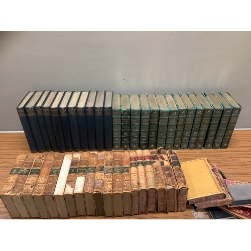 65 - Marryat's Novels, uniform bound green half calf, pub. by Routledge & Sons Ltd, 14 vols together with... 