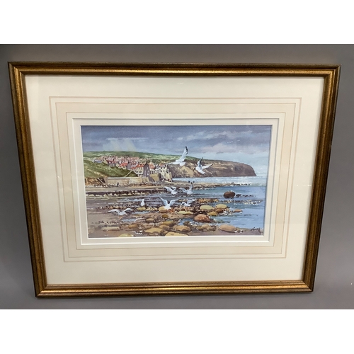 208 - George Griff Griffiths (1939-2017) Robin Hood’s bay, watercolour, signed to lower right, 16.5cm x 6.... 