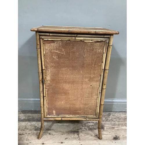 213 - A late Victorian bamboo single door cabinet