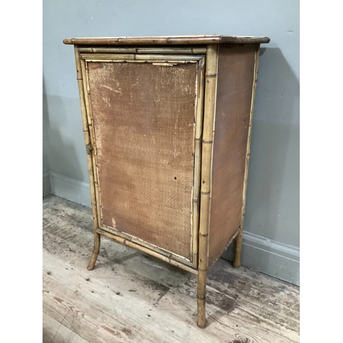 213 - A late Victorian bamboo single door cabinet