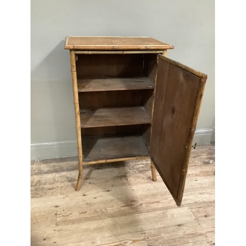 213 - A late Victorian bamboo single door cabinet