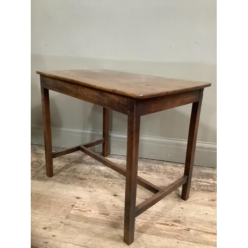 260 - A rectangular mahogany occasional table made from period timbers on square legs, 68.5cm wide x 56cm ... 