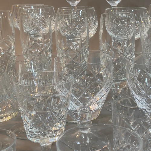 85 - A collection of glass including hocks, tumblers, wines etc