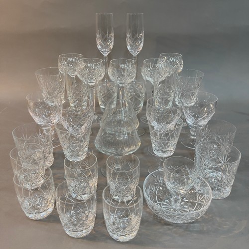 85 - A collection of glass including hocks, tumblers, wines etc