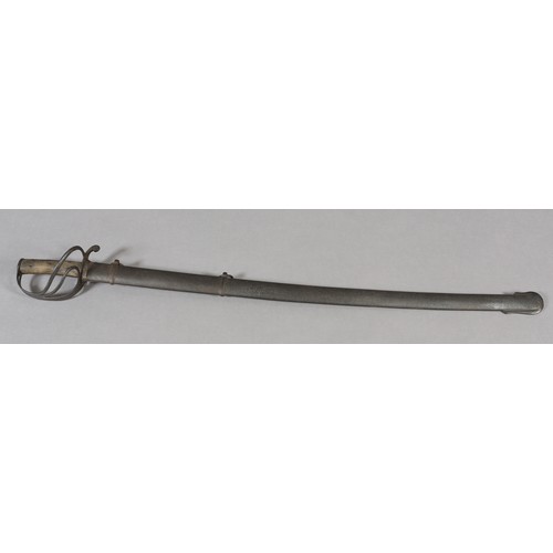 7 - A CAVALRY TROOPER'S SABRE 1853 PATTERN 35.5'',  flat backed, backed  with single fuller, double edge... 