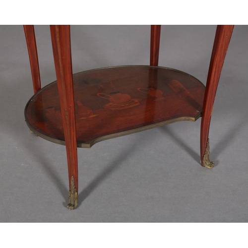 418 - A FRENCH CHINOISERIE MAHOGANY AND GILT METAL MOUNTED TABLE of oval outline with three quarter galler... 