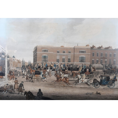 344 - THEODORE FIELDING AFTER JAMES POLLARD (1792-1867), Elephant and Castle on the Brighton Road, London,... 