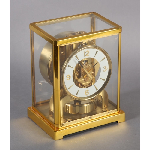 47 - A JAEGER-LE COULTRE ATMOS CLOCK in rectangular five light case, circular white dial with gilt Arabic... 