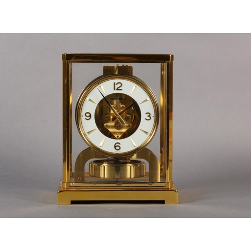 47 - A JAEGER-LE COULTRE ATMOS CLOCK in rectangular five light case, circular white dial with gilt Arabic... 