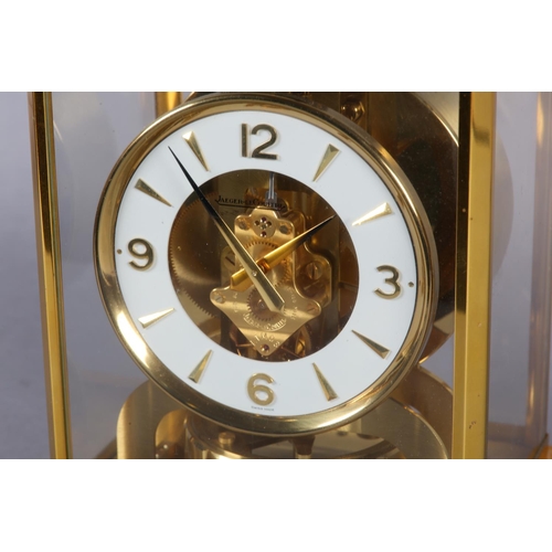 47 - A JAEGER-LE COULTRE ATMOS CLOCK in rectangular five light case, circular white dial with gilt Arabic... 