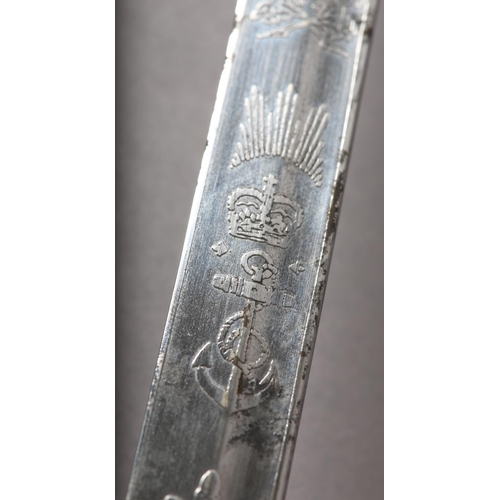 3 - A QUEEN ELIZABETH II ROYAL NAVY OFFICER'S SWORD by Wilkinson Sword, London straight 31inch (78.5cm) ... 