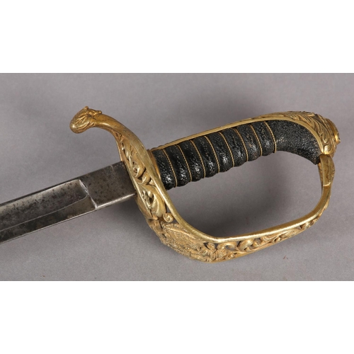 5 - AN AUSTRO HUNGARIAN 19TH CENTURY SABRE, curved 31inch (79cm) single edged three-quarter fullered bla... 