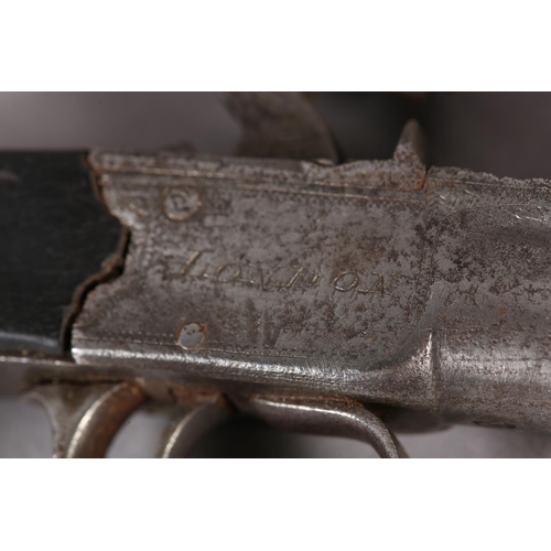 9 - AN EARLY 19TH CENTURY POCKET PISTOL BY ARCHER LONDON, with flint lock engraved action, turn off barr... 