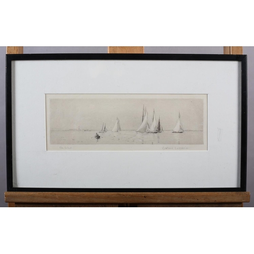 333 - ARR ROWLAND LANGMAID (1897-1956), The Solent, black and white etching, titled and signed in pencil t... 