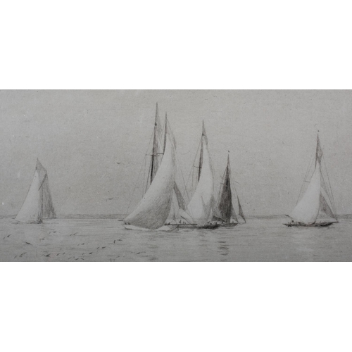 333 - ARR ROWLAND LANGMAID (1897-1956), The Solent, black and white etching, titled and signed in pencil t... 