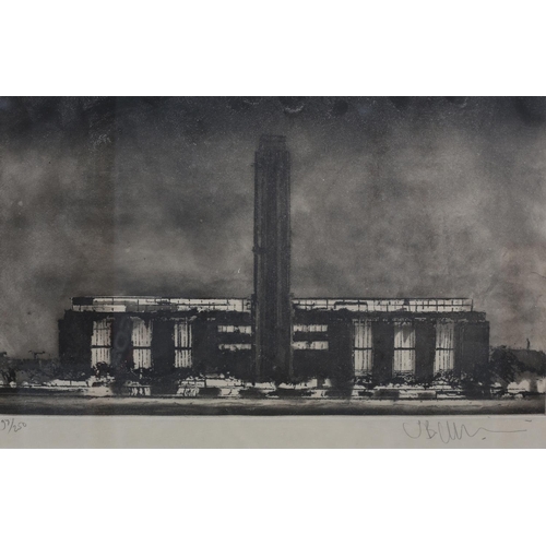 339 - ARR JASON HICKLIN (b1965), Tate Modern, black and white etching, limited edition 97/250, signed in p... 