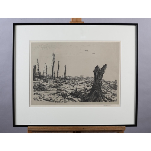 337 - ARR SIR MUIRHEAD BONE RWS RA (Scottish 1876-1953), Somme Battlefield, lithograph, signed in pencil t... 