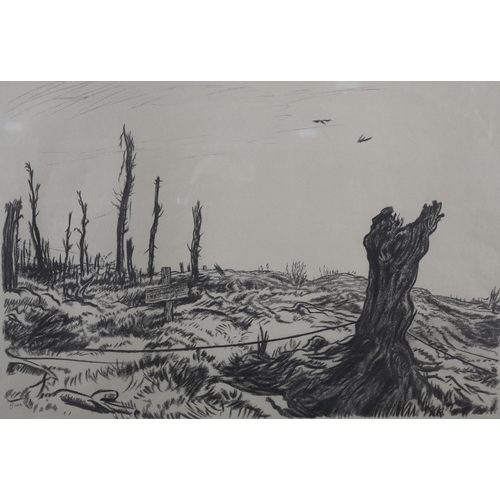 337 - ARR SIR MUIRHEAD BONE RWS RA (Scottish 1876-1953), Somme Battlefield, lithograph, signed in pencil t... 