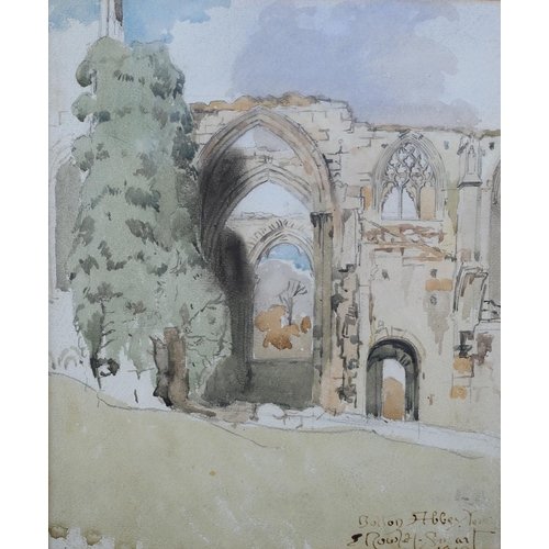 313 - EDGAR ROWLEY SMART (1887-1934), Bolton Abbey, watercolour over pencil, signed, titled and dated 1919... 