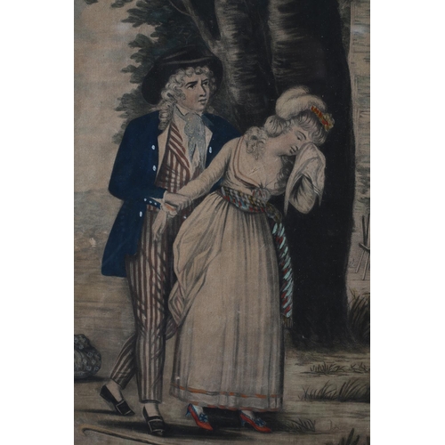 342 - JEMMY'S FAREWELL AND JEMMY'S RETURN, hand-coloured mezzotint, a pair, titled and with four lines of ... 