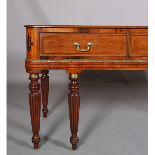 409 - A GEORGE IV MAHOGANY AND ROSEWOOD CROSSBANDED SQUARE PIANO, now converted to a side table, having th... 