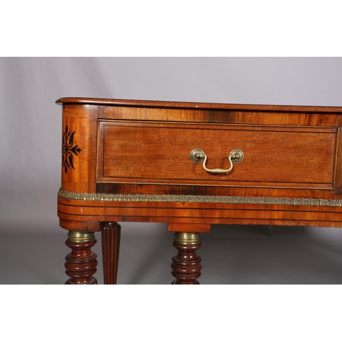 409 - A GEORGE IV MAHOGANY AND ROSEWOOD CROSSBANDED SQUARE PIANO, now converted to a side table, having th... 