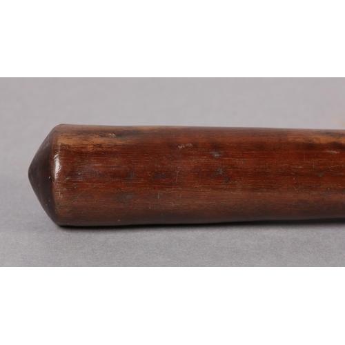 14 - A 19TH CENTURY FIJIAN HARDWOOD CLUB of tapered form, 81.5cm (Shipping category F)