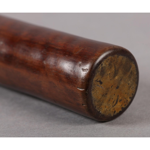 14 - A 19TH CENTURY FIJIAN HARDWOOD CLUB of tapered form, 81.5cm (Shipping category F)