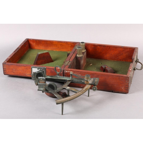 19 - A 19TH CENTURY SEXTANT by W C Mann Of Gloucester, in fitted teak case with retailer's decal B Cook &... 