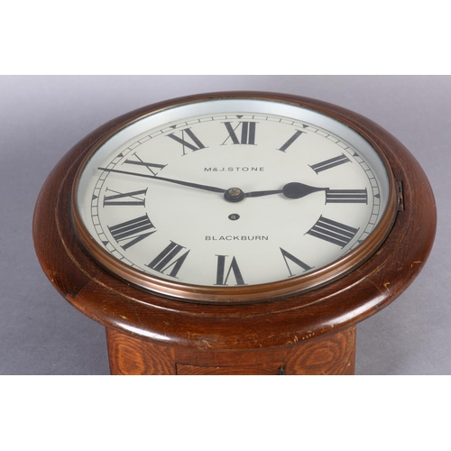 49 - A VICTORIAN BANK DIAL CLOCK with English single train fusee movement, the silvered dial with black R... 