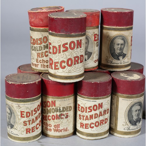 45 - AN EDISON RED GEM PHONOGRAPH, serial no 317574D, 4 to 2 minute play, gilt and black transfer  decora... 