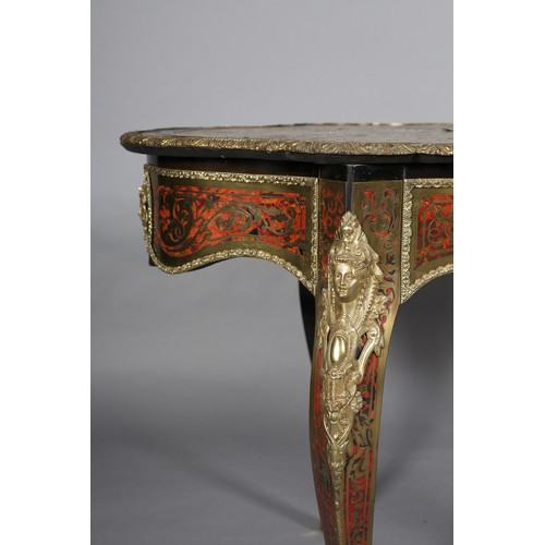 417 - A FRENCH BOULLE CENTRE TABLE WITH GILT METAL MOUNTS, of a quatrefoil form and serpentine outline, th... 