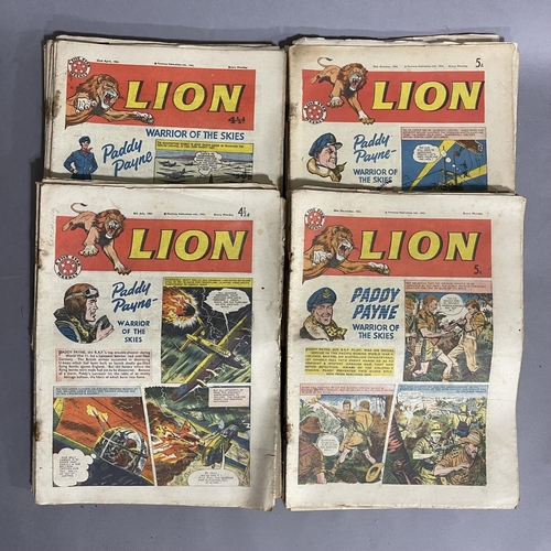 198 - A collection of 54 early Lion comics dating from 30th December 1961 to 7th January 1961 including tw... 