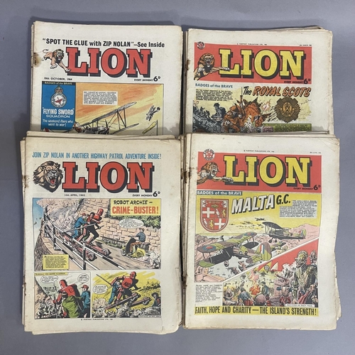 201 - A collection of 53 early Lion comics from 4th January 1964 to 30th January 1965, missing 31st Octobe... 