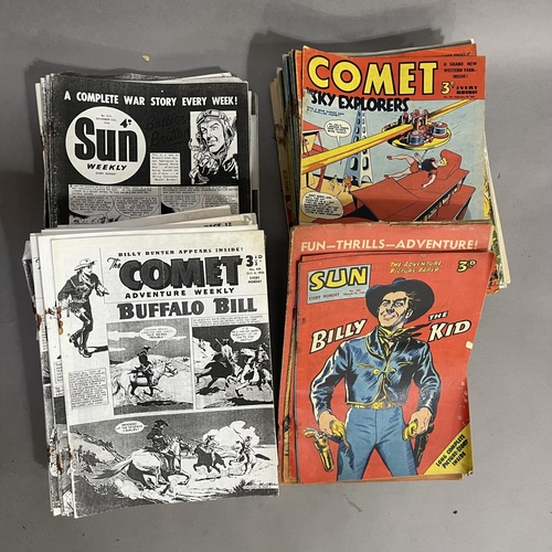 209 - A collection of comics from the early to late  1950s, comprising 69 issues of The Comet Adventure We... 