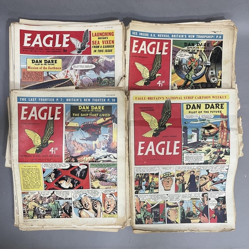 219 - A collection of 129 odd issues and duplicates of eagle comic ranging from the 17th august 1951, to 1... 