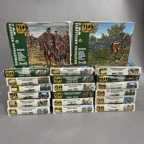 227 - A quantity (20) of boxed Revell 1/72 scale soldiers, including Japanese Infantry, German Engineers a... 