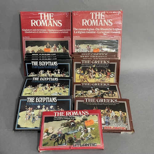 231 - A quantity (18) of boxed Atlantic 1/72 scale model combatants and characters, including Gladiators a... 