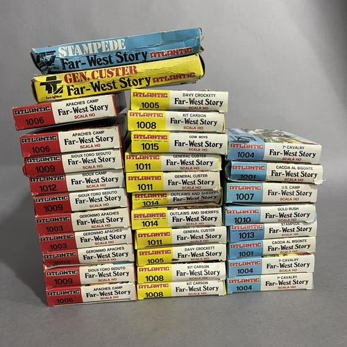 232 - A quantity (31) of boxed Atlantic 1/72 scale model characters from the Far West series, including St... 