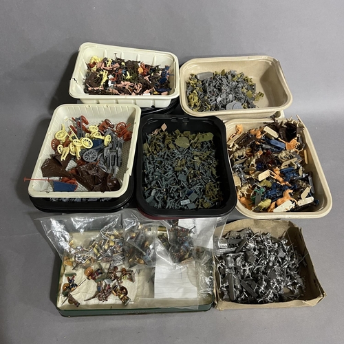 236 - Another significant quantity of lead and plastic war-games figures comprising of trays and boxes con... 