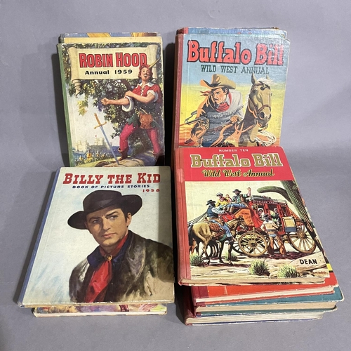 239 - A selection of annuals from the 1950s including robin hood, billy the Kid and Buffalo Bill